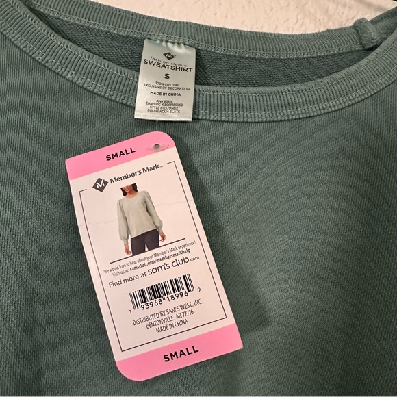 Teal Puff Sleeve Sweatshirt - Picture 8 of 8